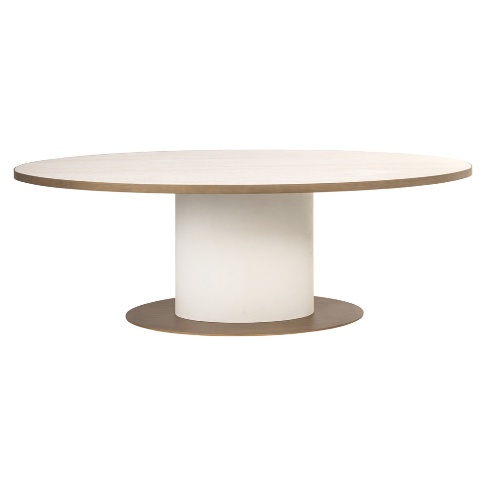 Masă dining Tivoli, alb, ovală, 230 cm