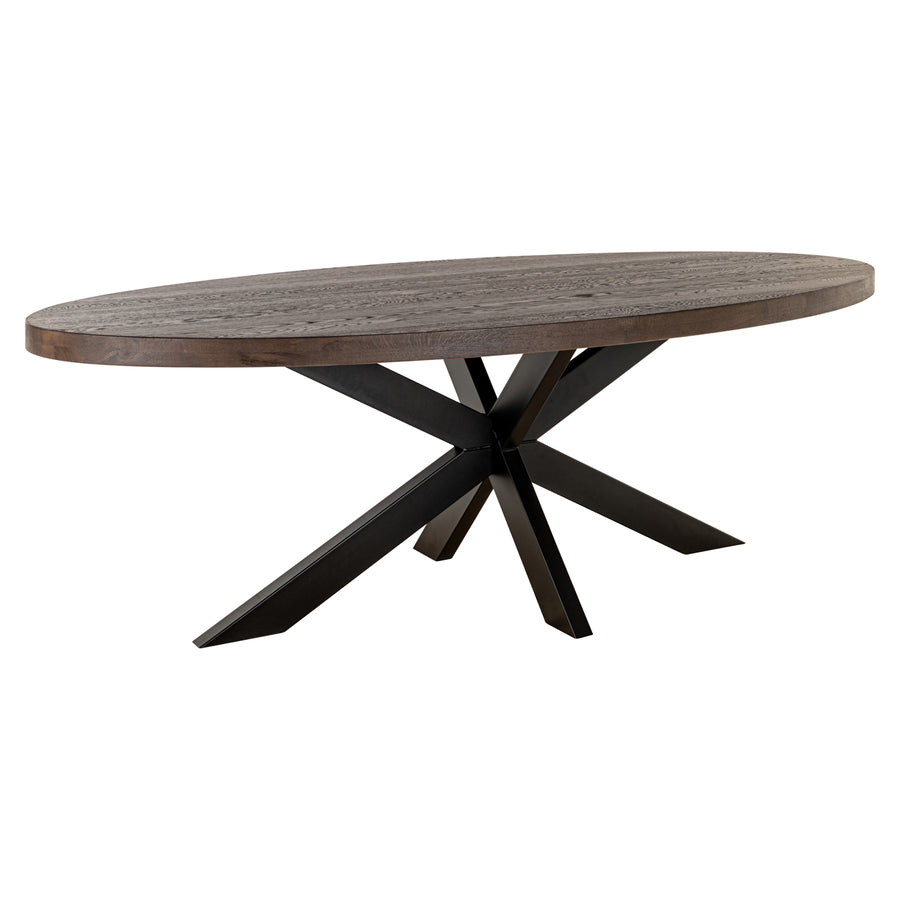 Masă dining Watson, maro închis/negru, 235 cm