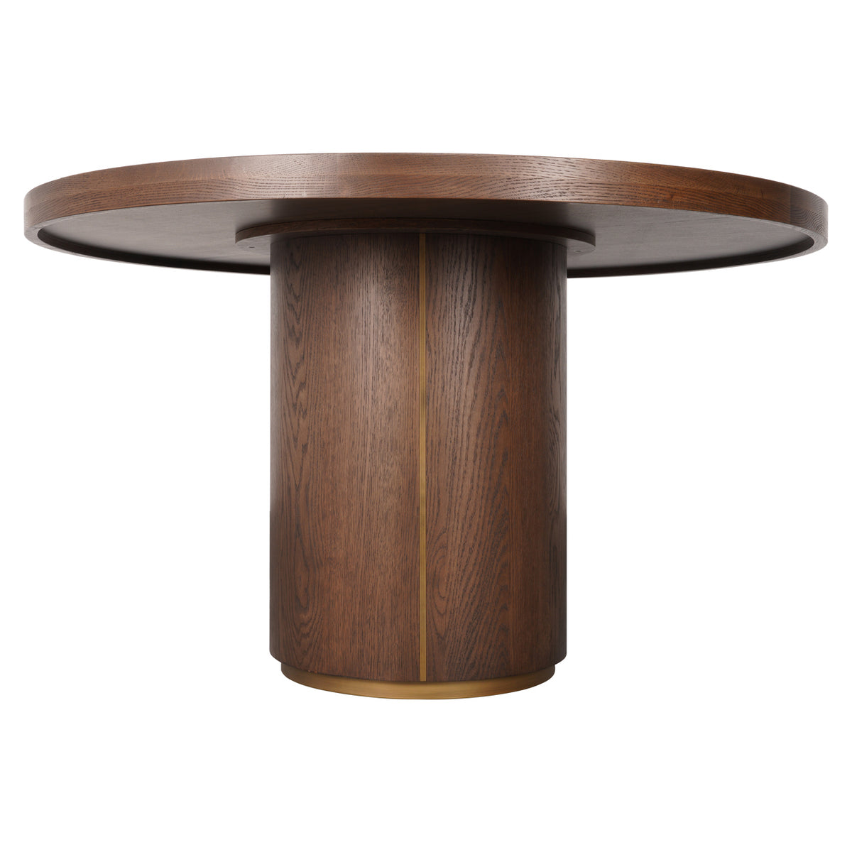 Masă dining Willox, bej, Ø 130 cm, cu sticlă