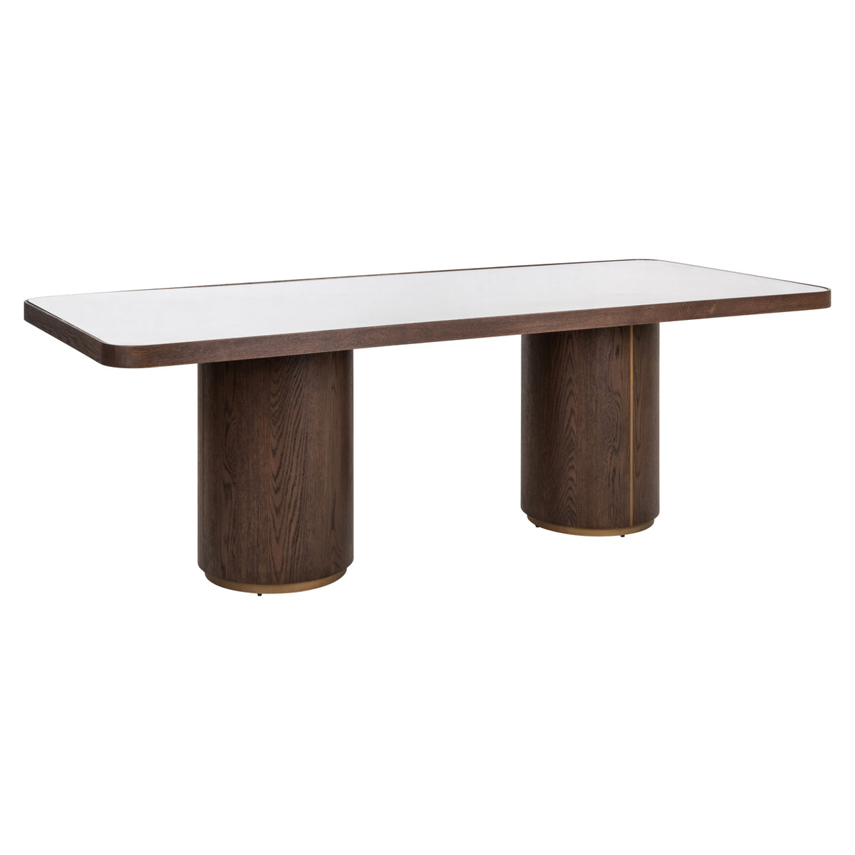 Masă dining Willox, bej, 235 cm, cu sticlă