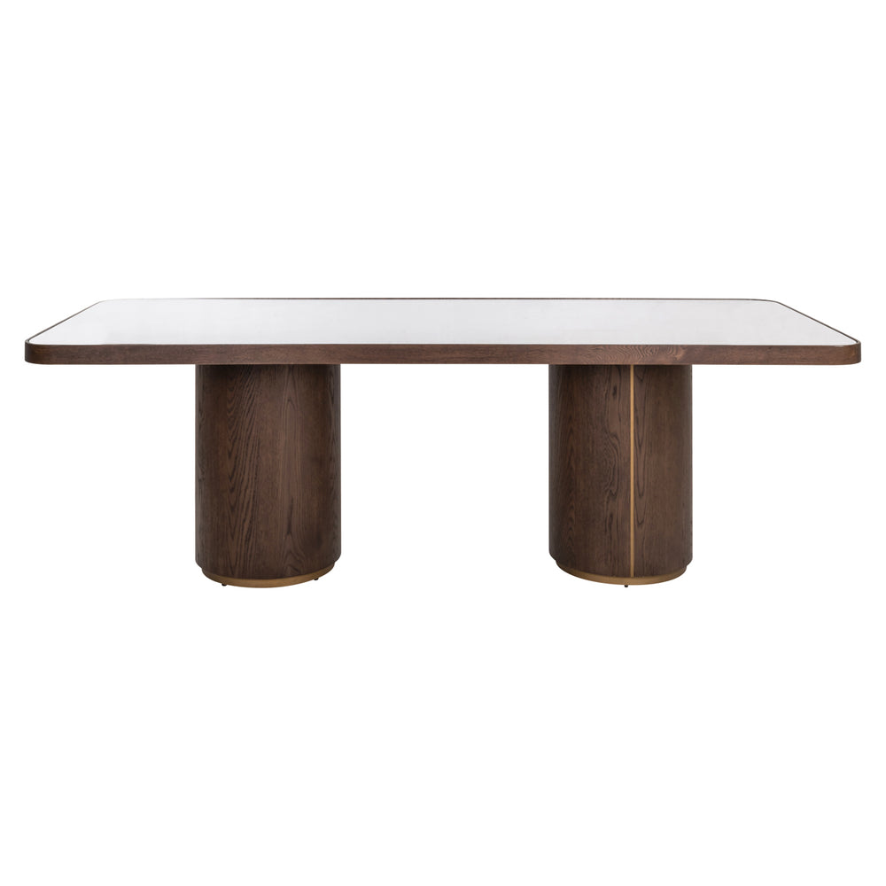 Masă dining Willox, bej, 235 cm, cu sticlă