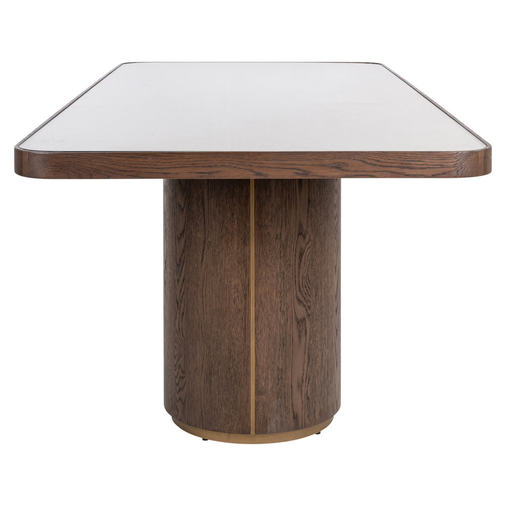 Masă dining Willox, bej, 235 cm, cu sticlă
