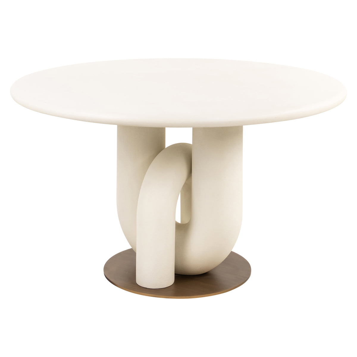 Masă dining Winslow, alb, Ø 135 cm