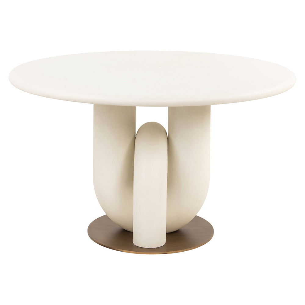 Masă dining Winslow, alb, Ø 135 cm