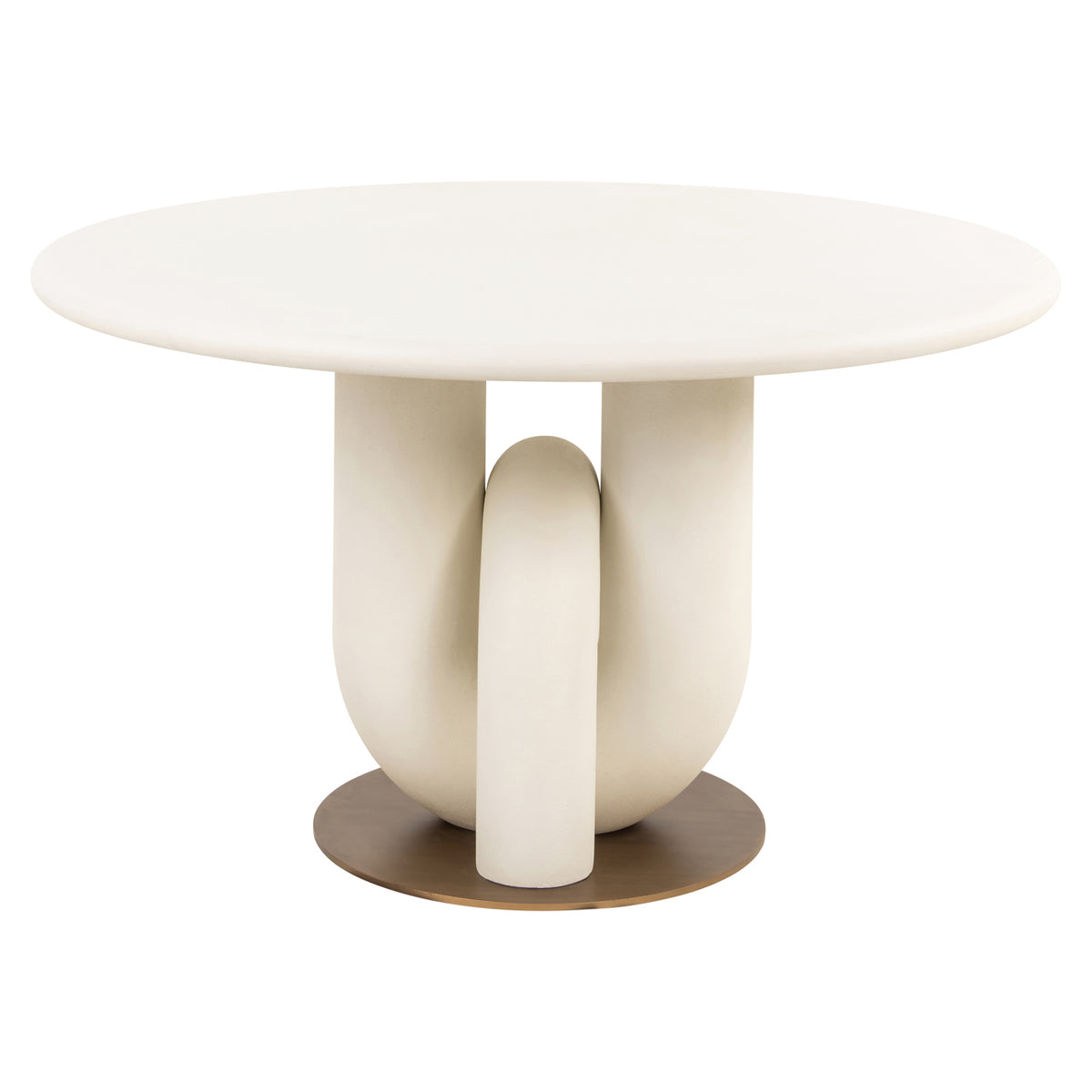 Masă dining Winslow, alb, Ø 135 cm