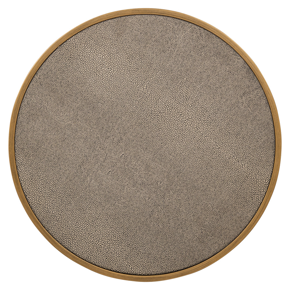 Măsuță auxiliară Bloomville, alamă shagreen, cu sticlă (set de 2)