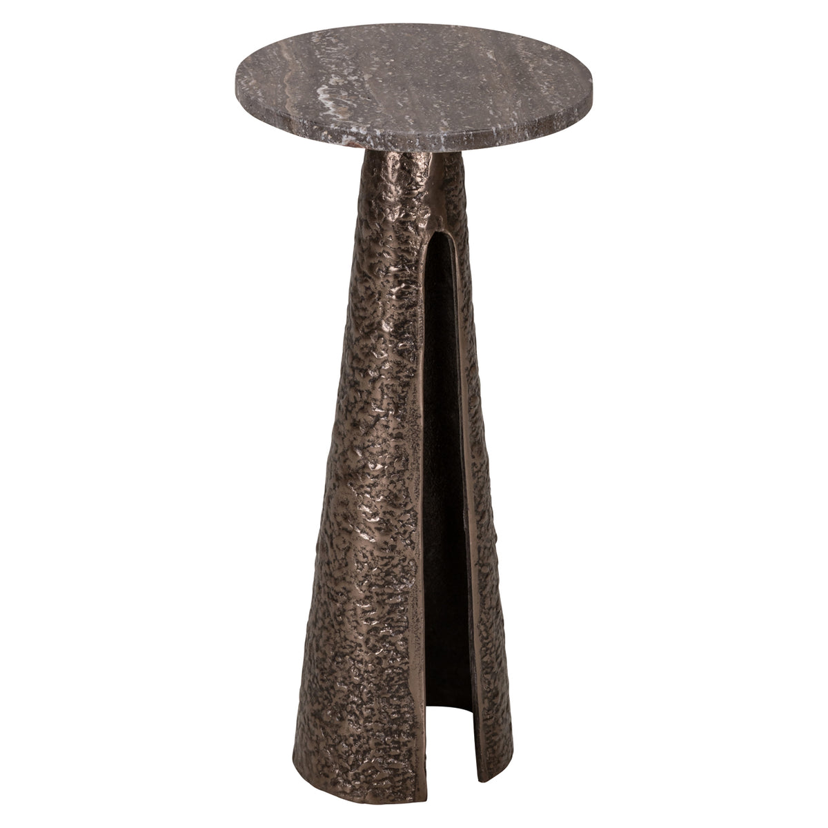 Măsuță auxiliară Eldora, bronz, Ø 25 cm