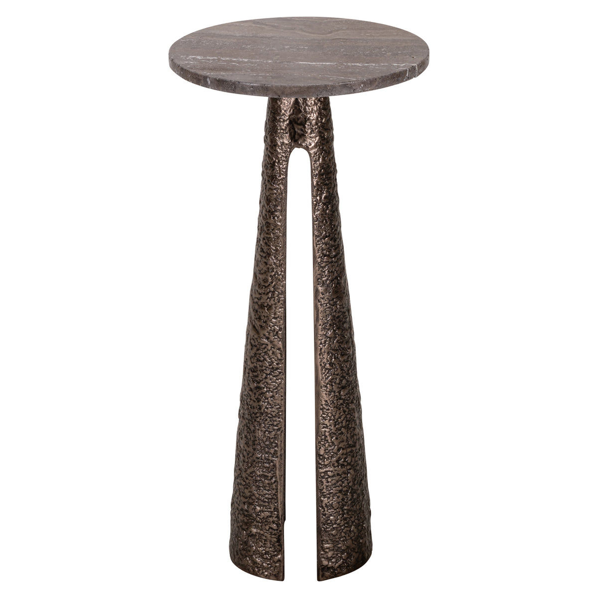 Măsuță auxiliară Eldora, bronz, Ø 30 cm