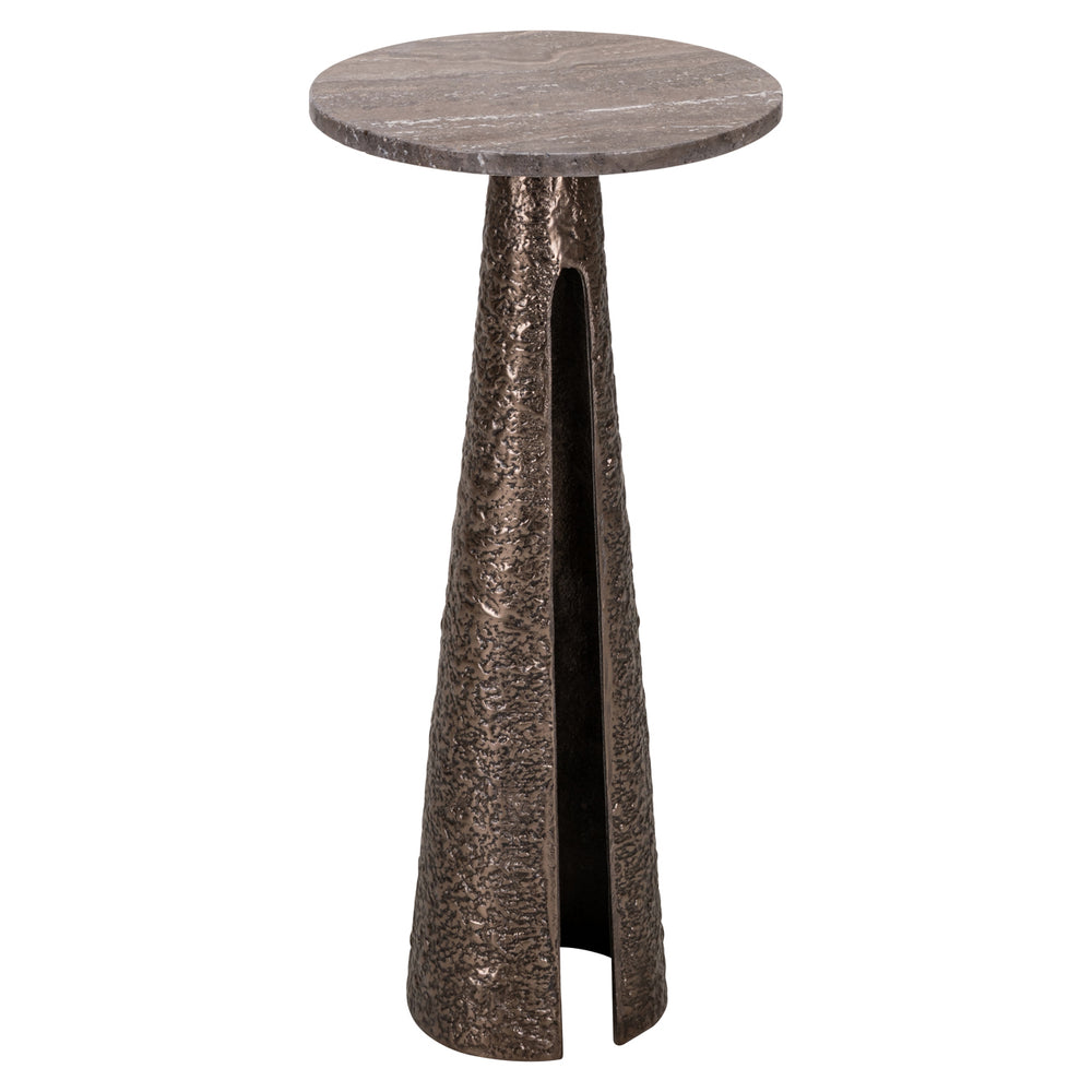 Măsuță auxiliară Eldora, bronz, Ø 30 cm