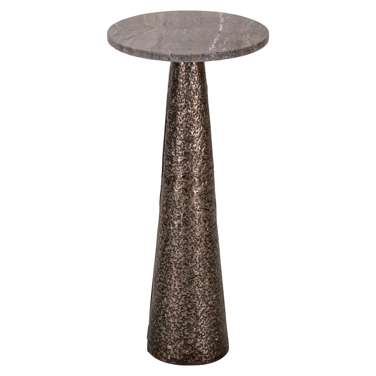 Măsuță auxiliară Eldora, bronz, Ø 30 cm