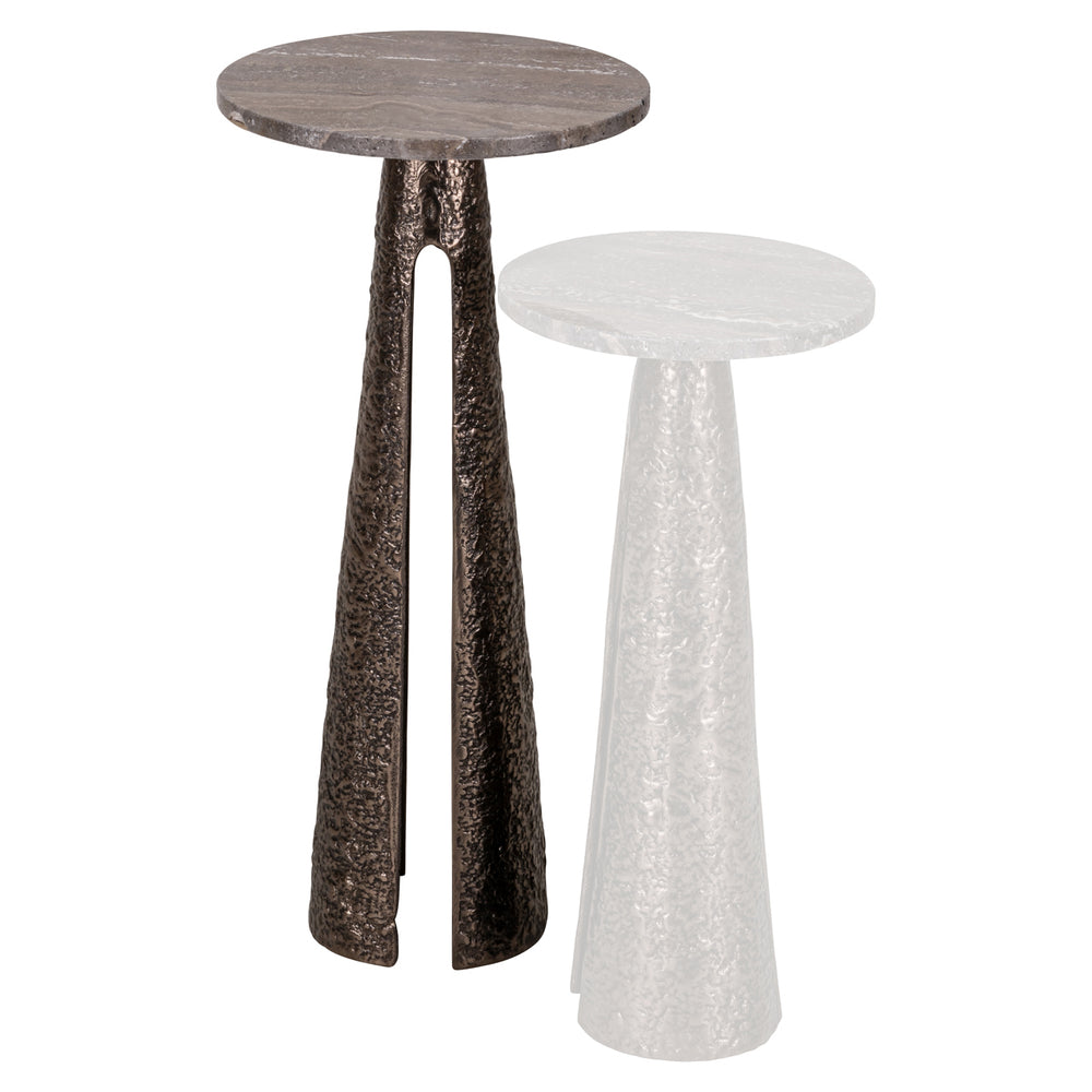 Măsuță auxiliară Eldora, bronz, Ø 30 cm