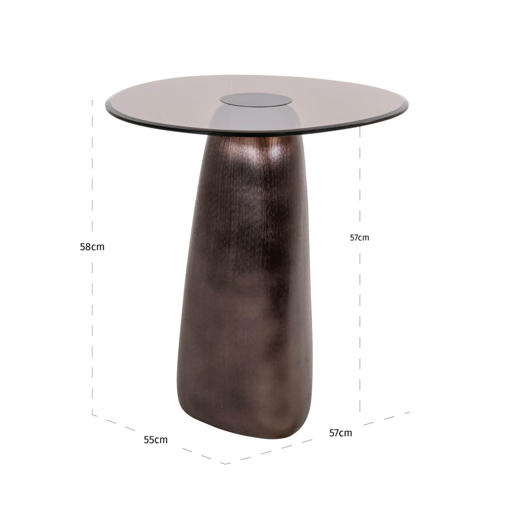 Măsuță auxiliară Hayden, bronz – desen tehnic cu dimensiuni