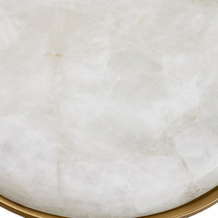 Măsuță auxiliară Hoxton, finisaj alamă vintage, cristal de rocă, set de 2