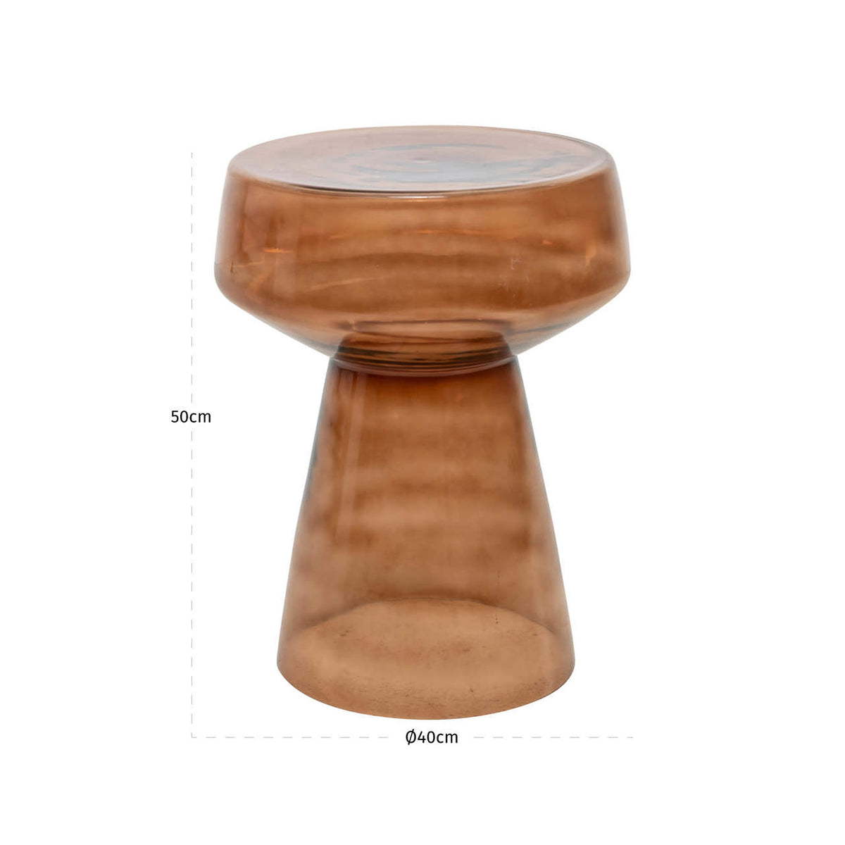 Măsuță auxiliară Isa, maro – desen tehnic cu dimensiuni