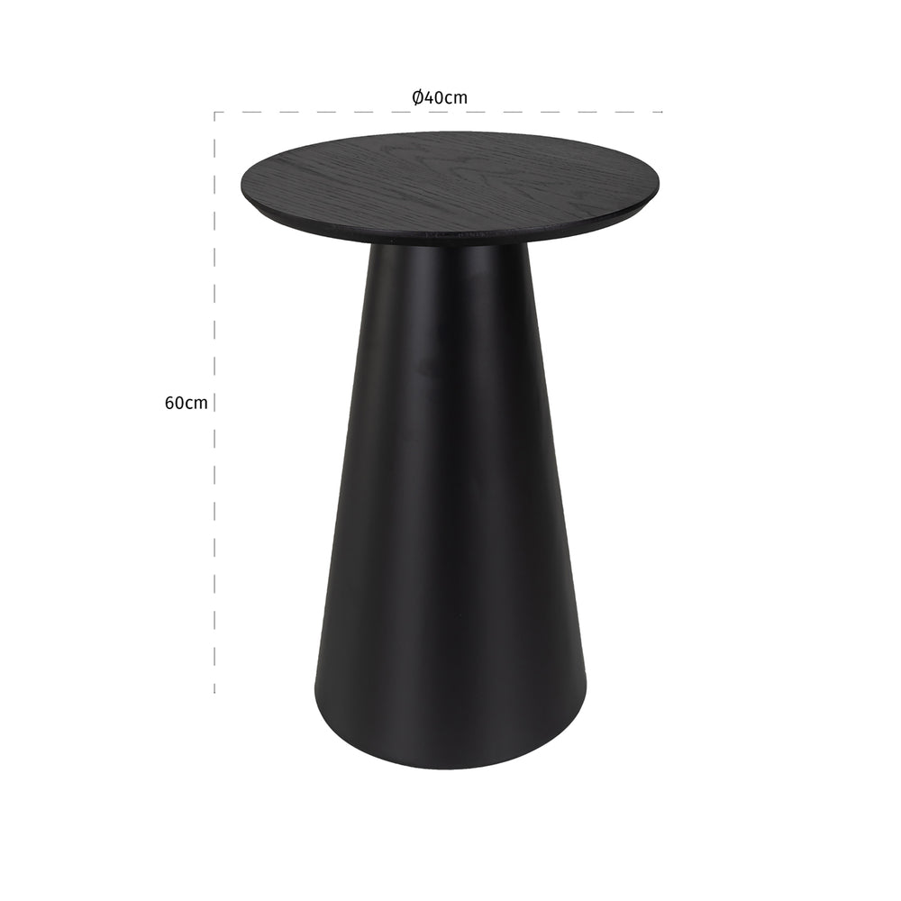 Măsuță auxiliară Jazz, negru – desen tehnic cu dimensiuni