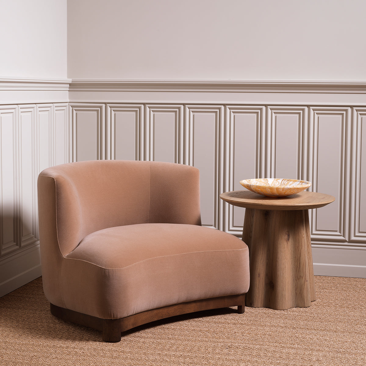 Măsuță auxiliară Papyrus, furnir de stejar cald