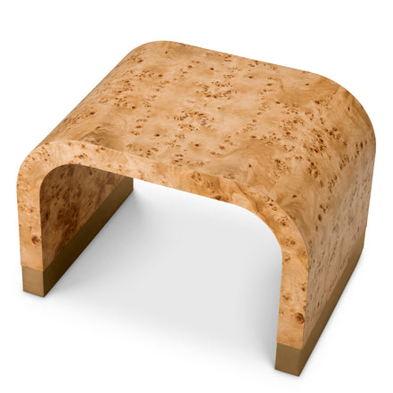 Măsuță auxiliară Quinton, furnir de mappa burl maro deschis