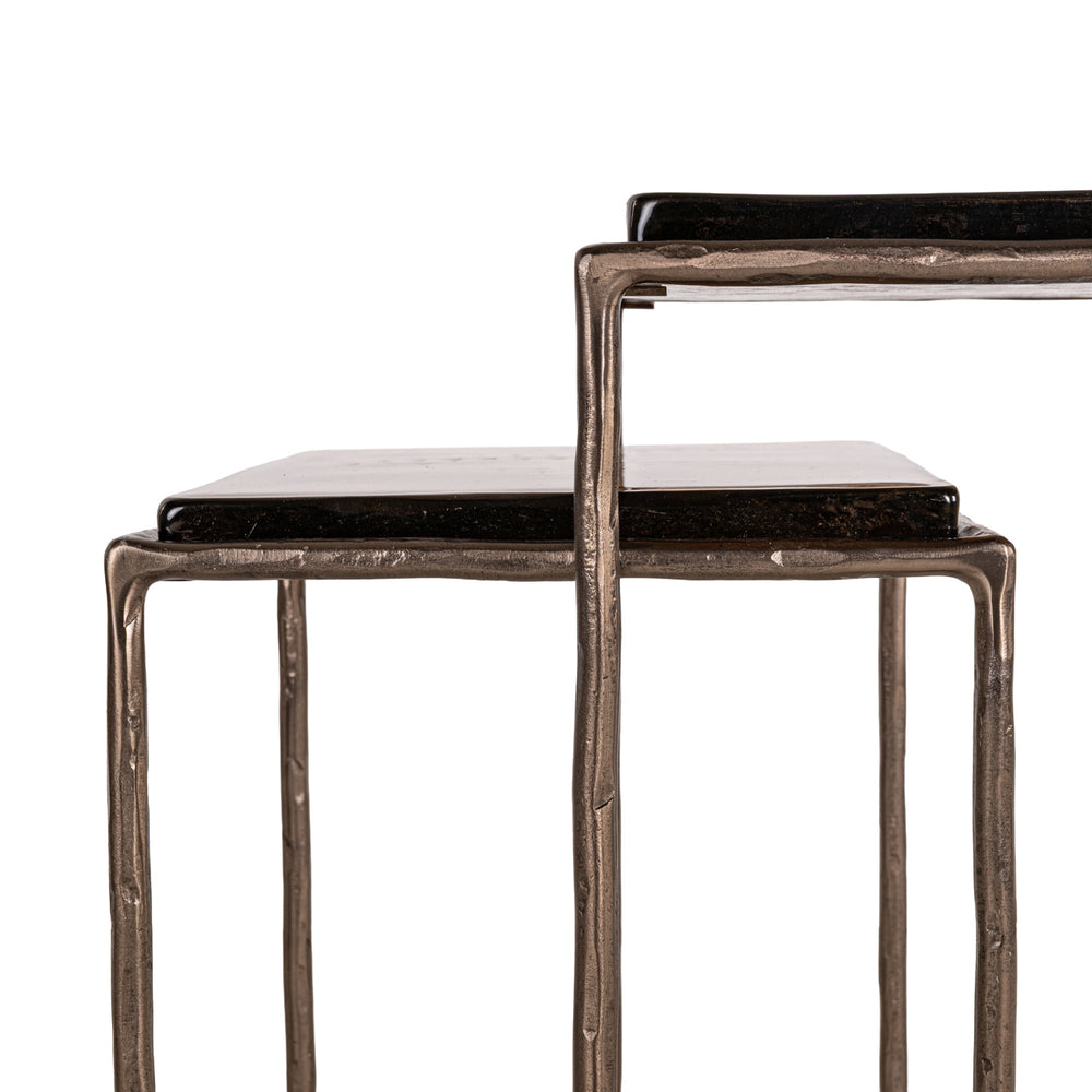 Măsuță auxiliară Villano, bronz (set de 2)
