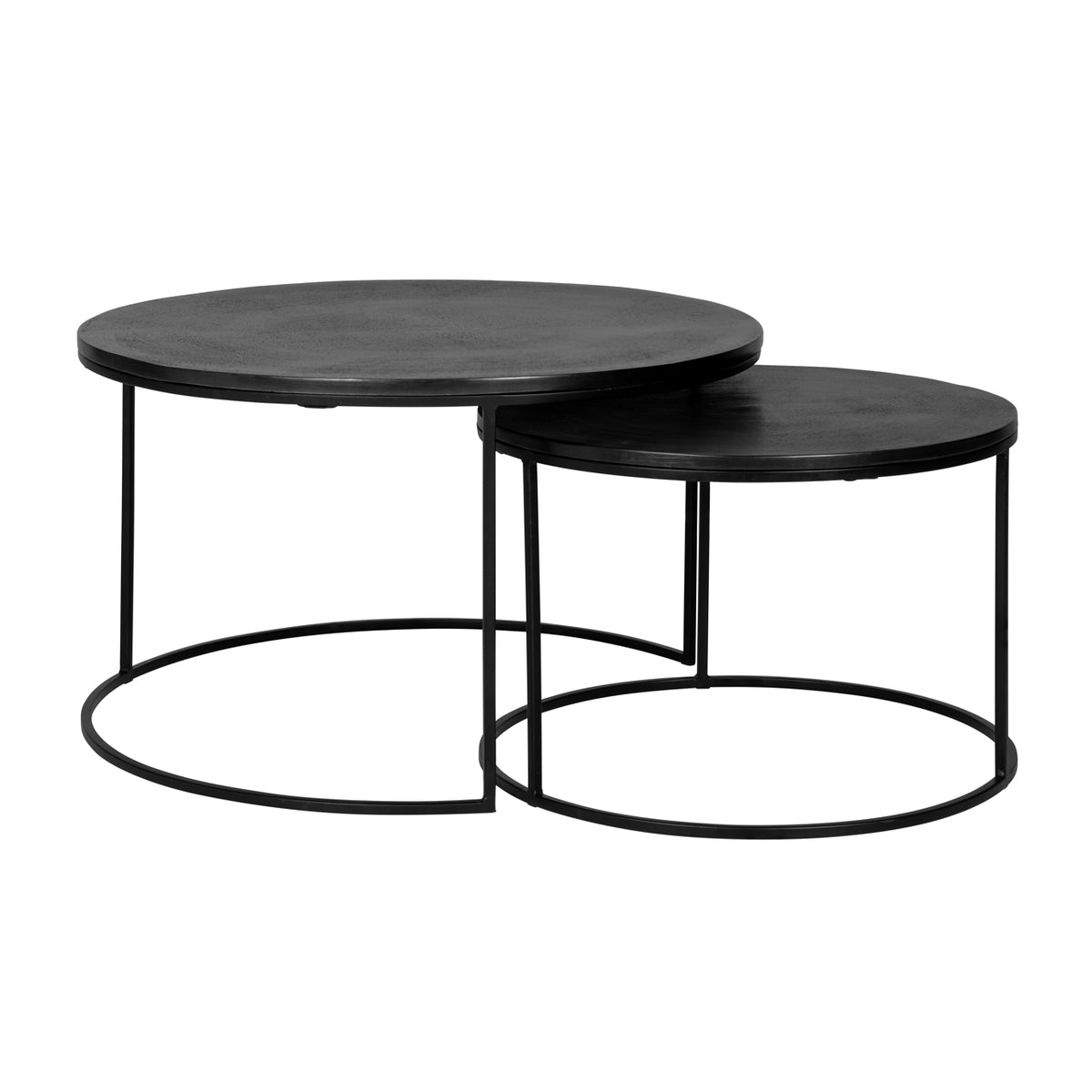 Măsuță de cafea Bolder, negru (set de 2)