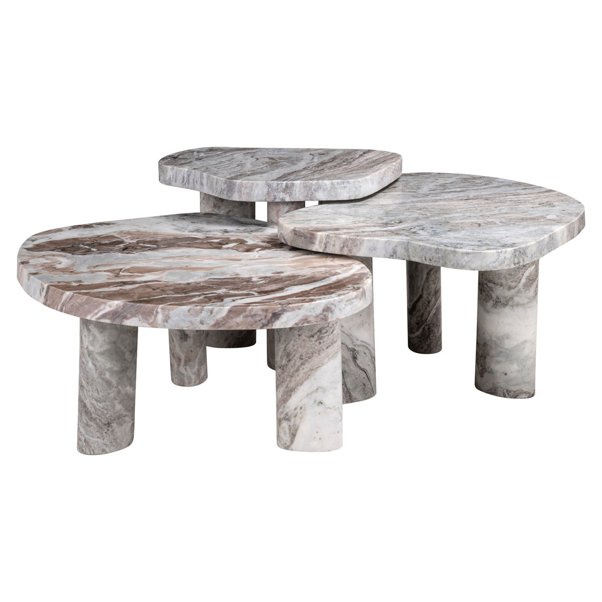 Măsuță de cafea Camino Blush, bej (set de 3)