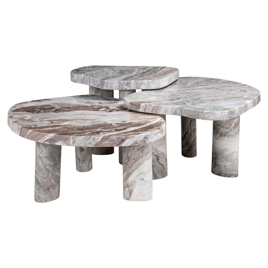 Măsuță de cafea Camino Blush, bej (set de 3)