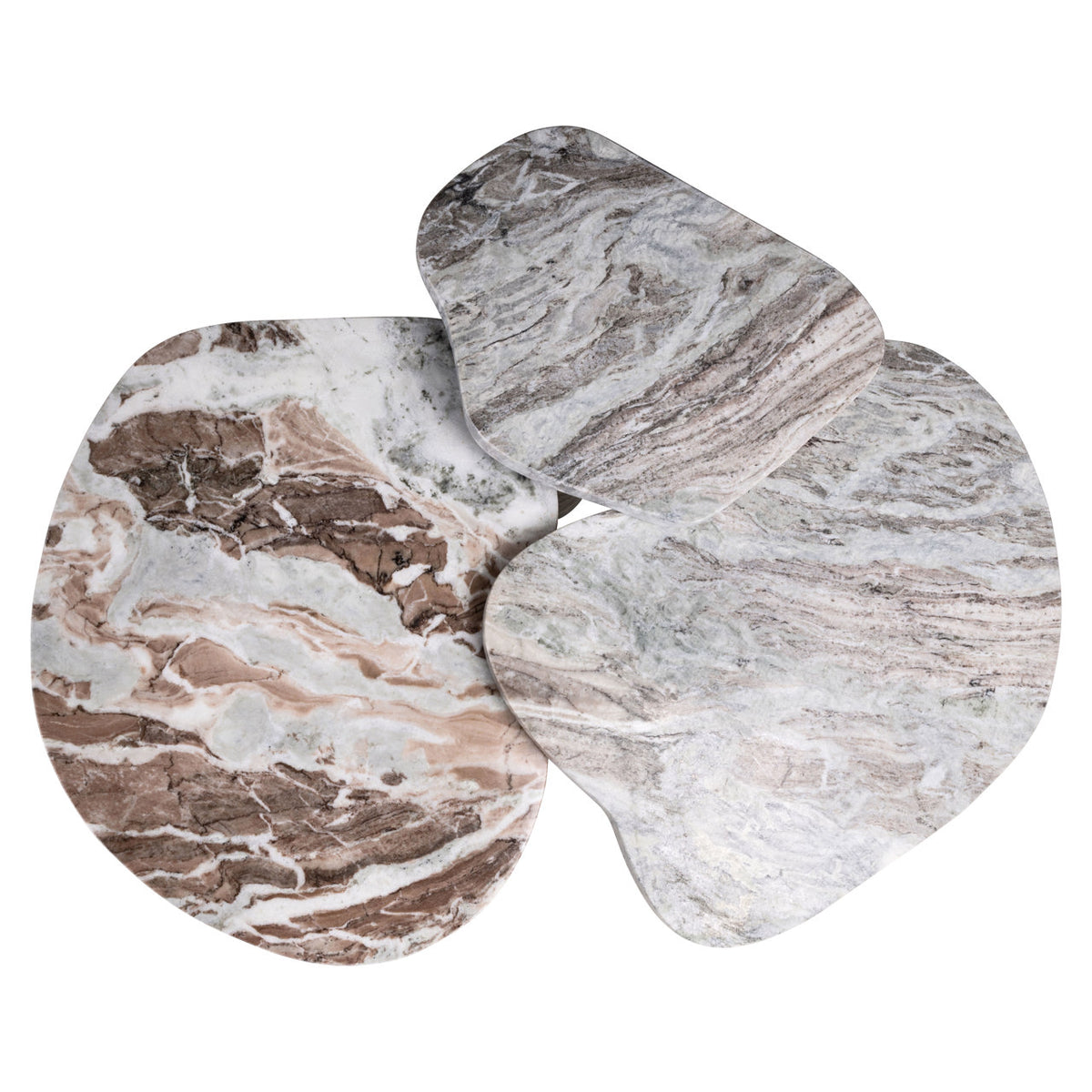 Măsuță de cafea Camino Blush, bej (set de 3)