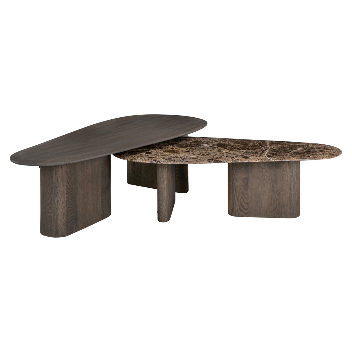 Măsuță de cafea Castello, smoked charcoal (set de 2)