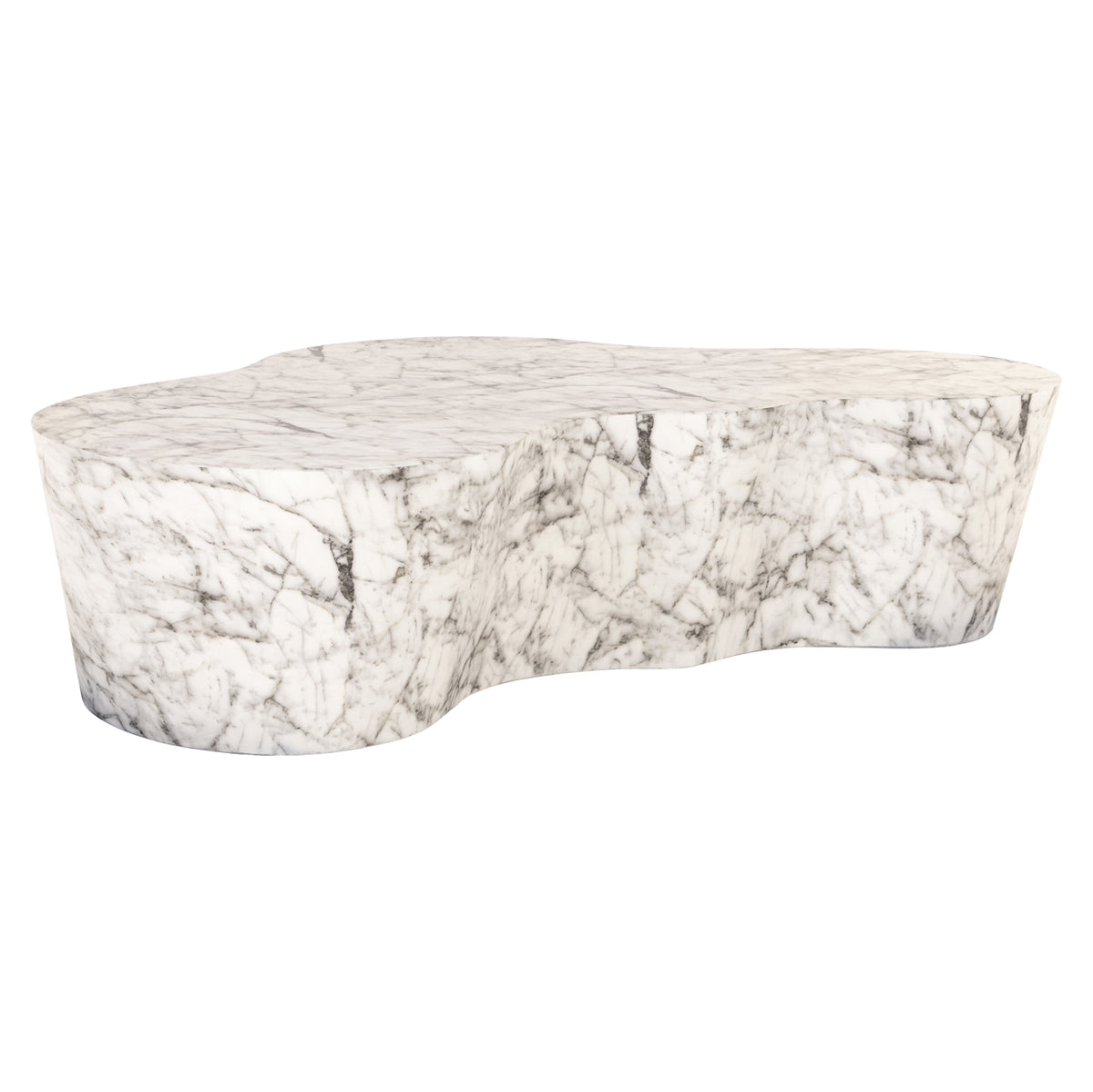 Măsuță de cafea de exterior Rockyard, alb cu aspect de marmură