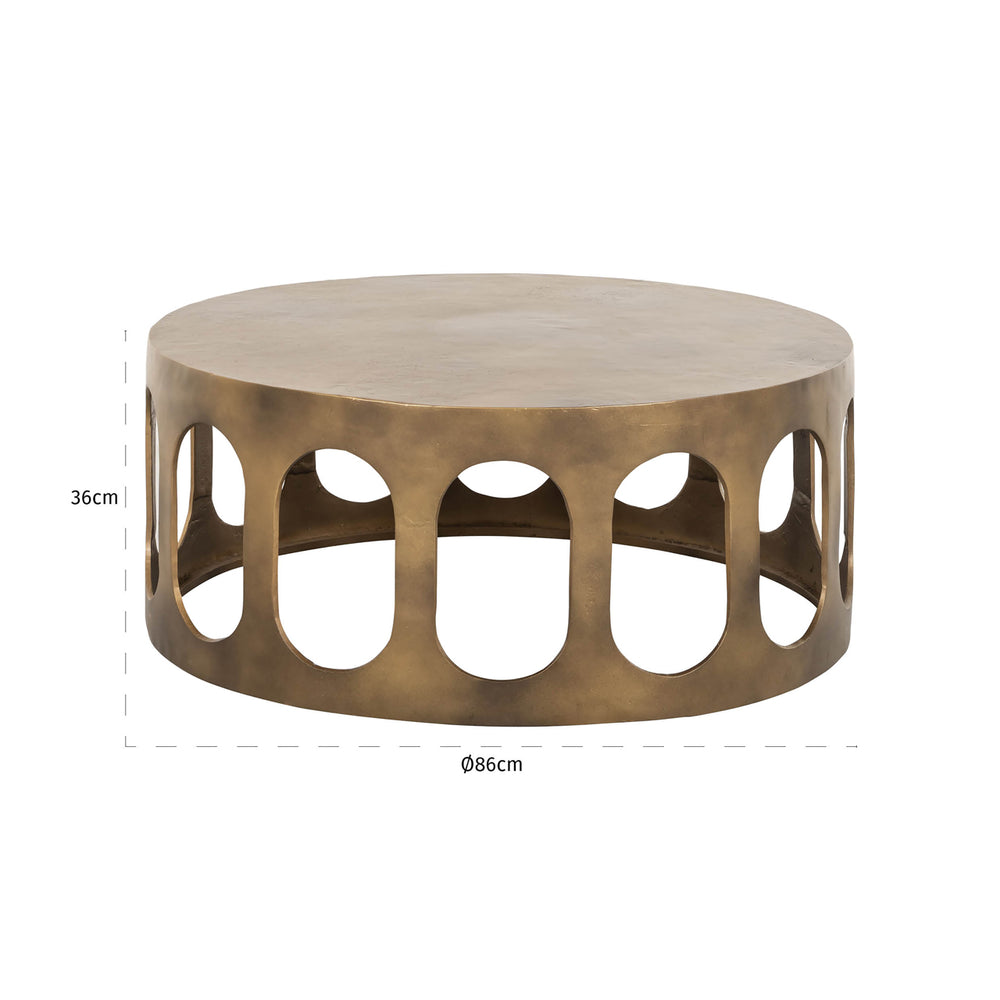Măsuță de cafea Du Pont, auriu periat – desen tehnic cu dimensiuni