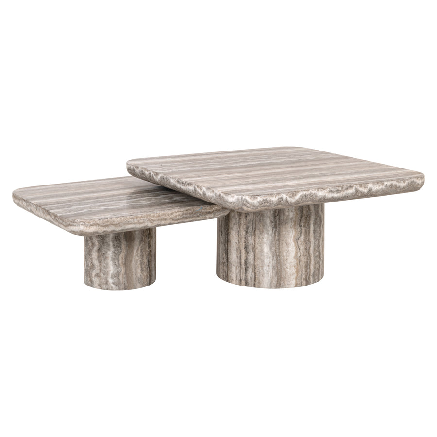 Măsuță de cafea Dulce, gri (denizly) (set de 2)