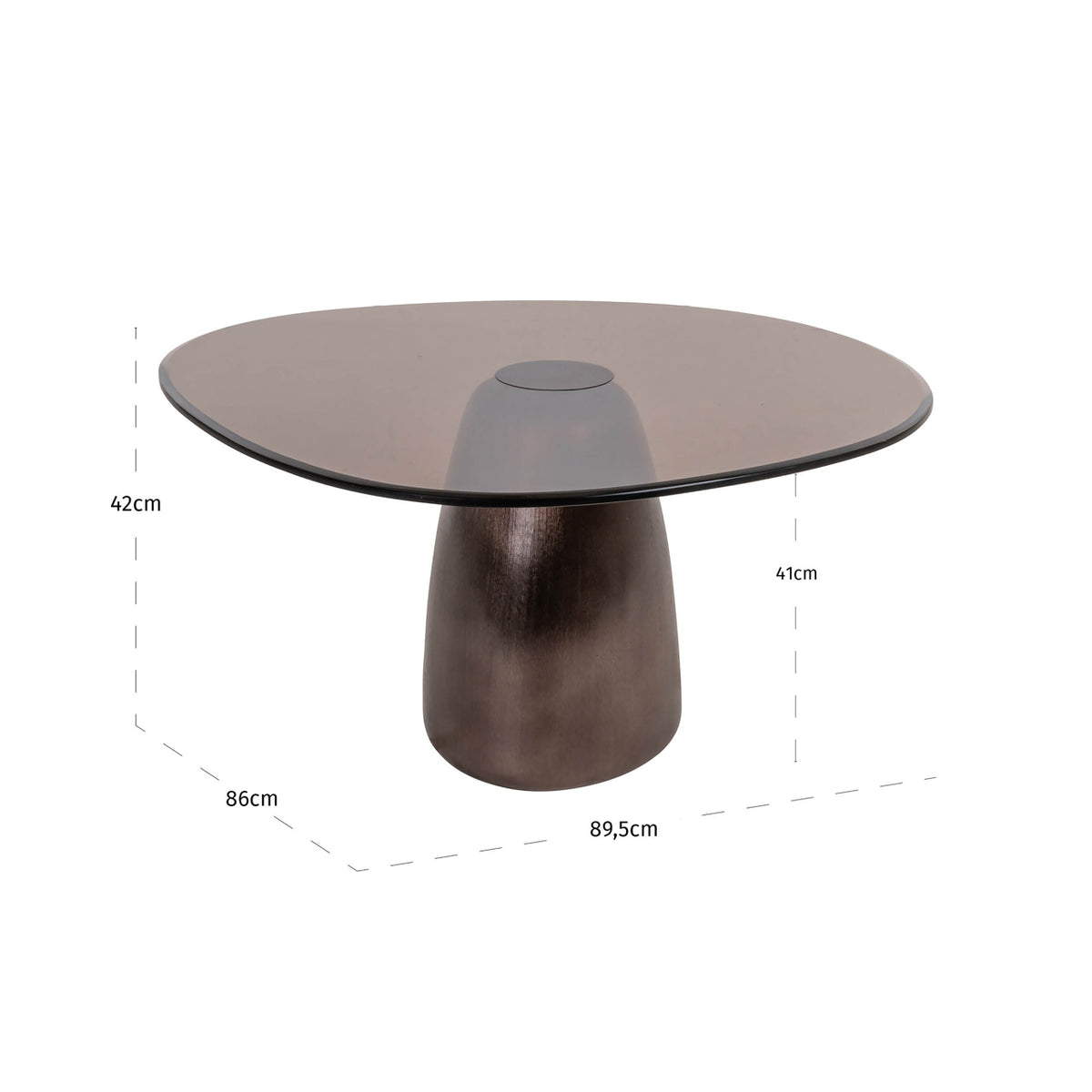 Măsuță de cafea Hayden, bronz – desen tehnic cu dimensiuni