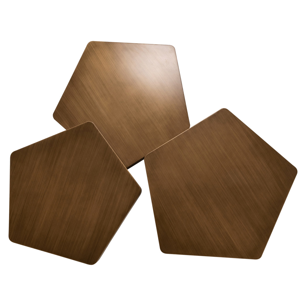 Măsuță de cafea Hexa, auriu periat (set de 3)