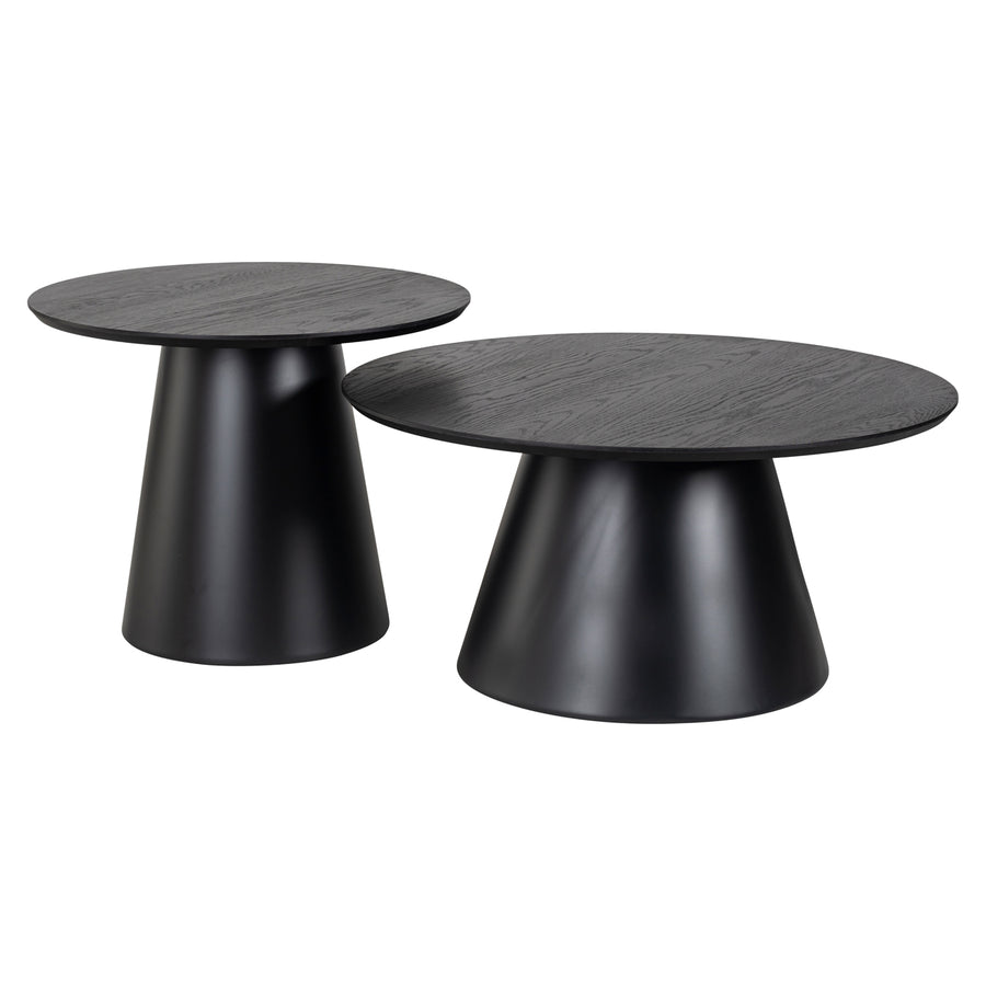 Măsuță de cafea Jazz, negru (set de 2)