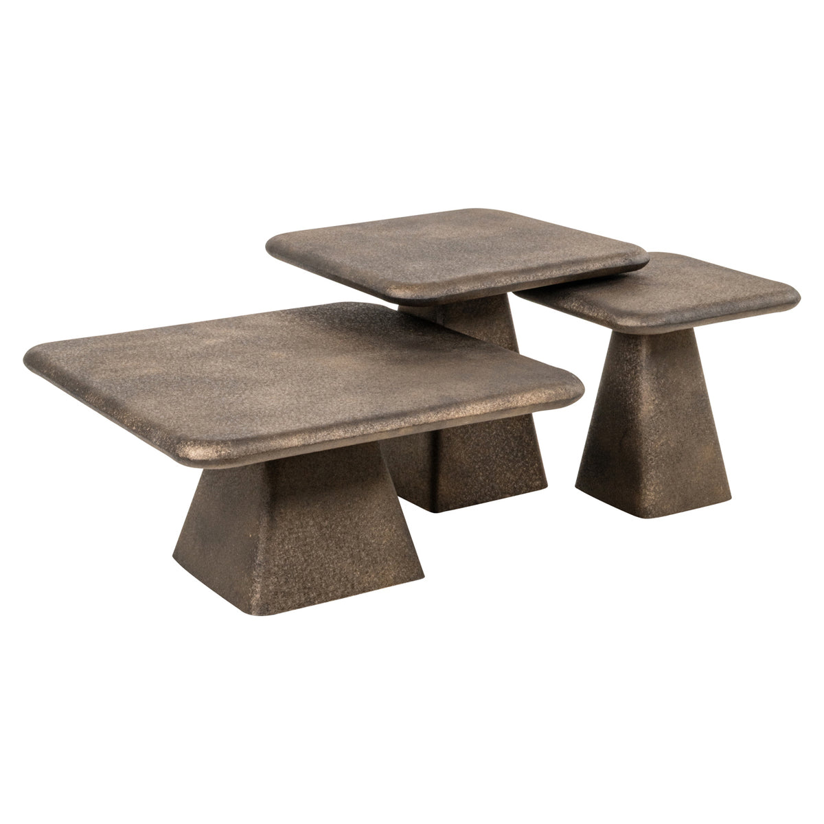 Măsuță de cafea Marlie, auriu (set de 3)