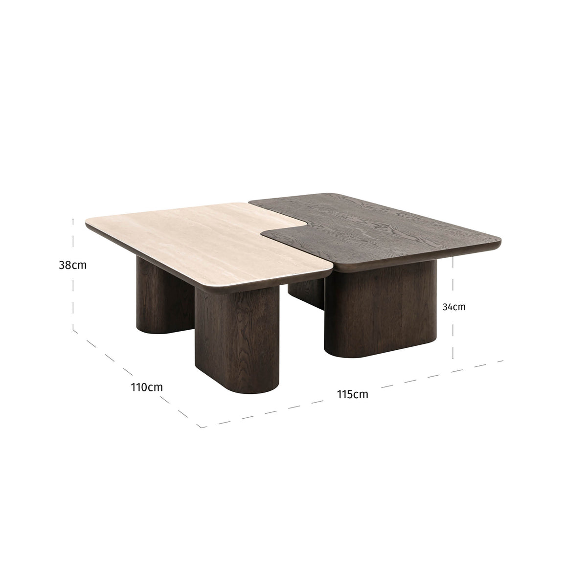 Măsuță de cafea Nando, maro (set de 2)