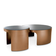 Măsuță de cafea Piemonte, finisaj cupru periat, set de 2