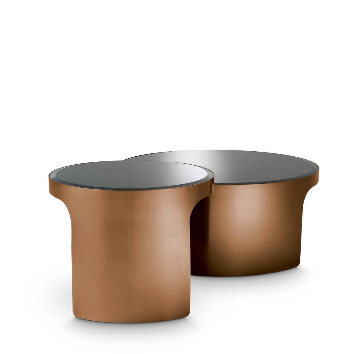Măsuță de cafea Piemonte, finisaj cupru periat, set de 2
