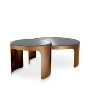 Măsuță de cafea Piemonte, finisaj cupru periat, set de 2