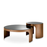 Măsuță de cafea Piemonte, finisaj cupru periat, set de 2