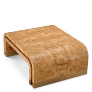 Măsuță de cafea Quinton, furnir mappa burl maro deschis, set de 3