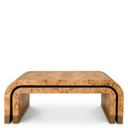 Măsuță de cafea Quinton, furnir mappa burl maro deschis, set de 3
