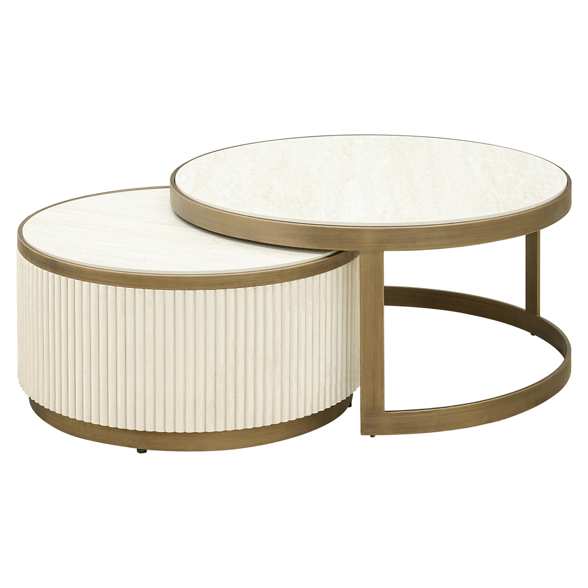 Măsuță de cafea Tivoli, alb (set de 2)