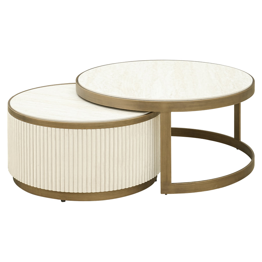 Măsuță de cafea Tivoli, alb (set de 2)