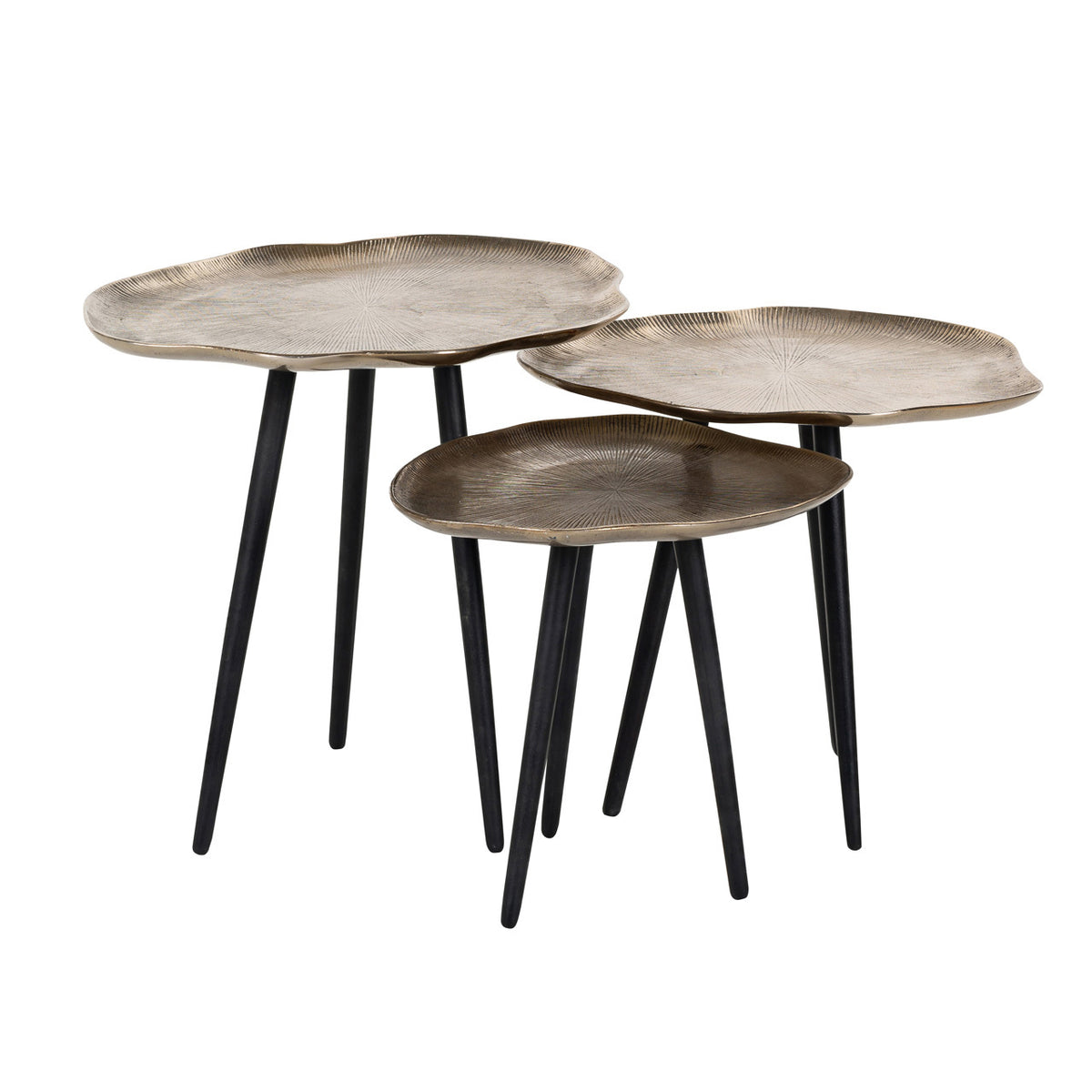 Măsuță de cafea Volenta, auriu champagne (set de 3)