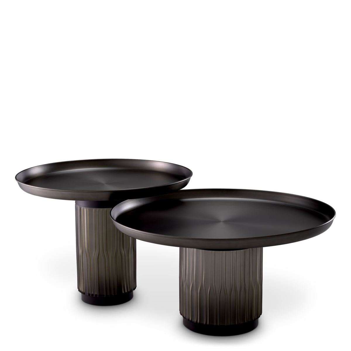 Măsuță de cafea Zachary, finisaj gunmetal, set de 2