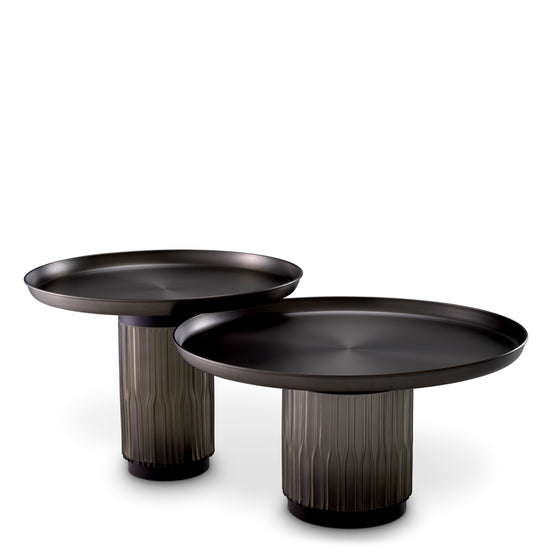 Măsuță de cafea Zachary, finisaj gunmetal, set de 2