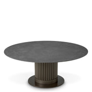 Măsuță exterior Volterra, rotundă, finisaj bronz, ceramică gri