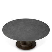 Măsuță exterior Volterra, rotundă, finisaj bronz, ceramică gri