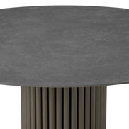 Măsuță exterior Volterra, rotundă, finisaj bronz, ceramică gri