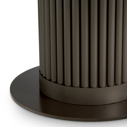 Măsuță exterior Volterra, rotundă, finisaj bronz, ceramică gri